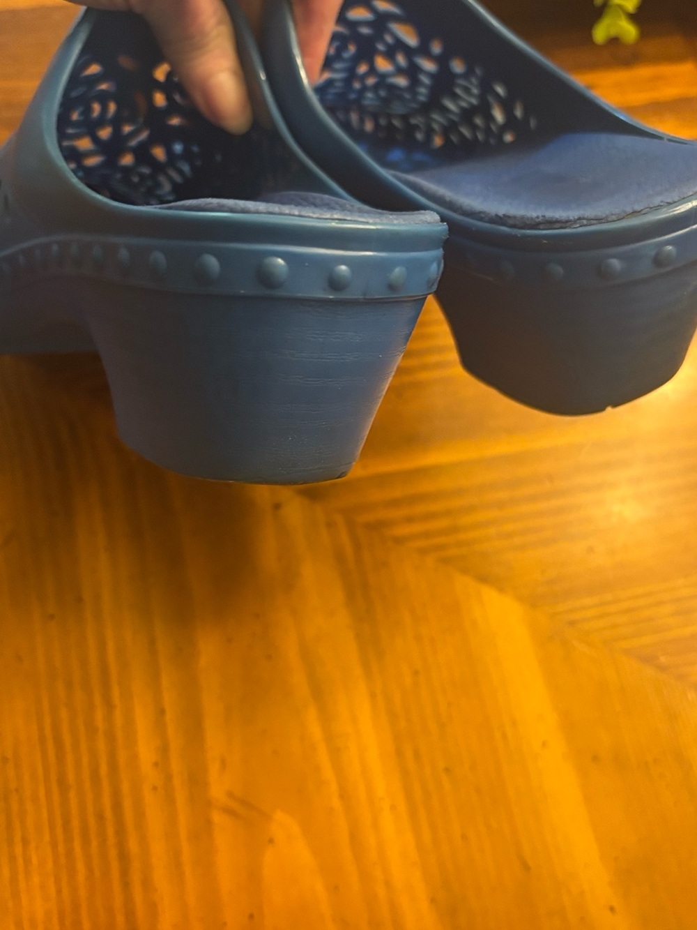 Women's Dansko Blue Rubber Laser Filagree Clog - Picture 2 of 7
